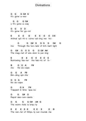Divinations Piano letter notes by Mastodon - Arr.Hason