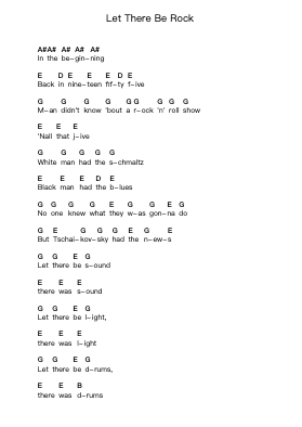 Let There Be Rock ملاحظات البيانو بواسطة AC/DC - ترتيب.Fieldbing