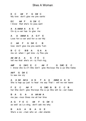 Shes A Woman ピアノの音符 by The Beatles - Arr.Kingrell