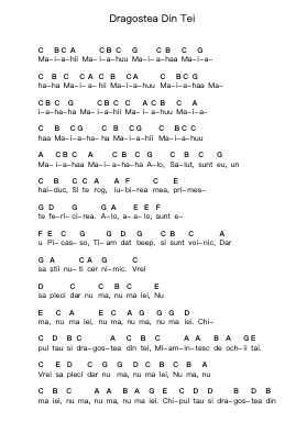 Dragostea Din Tei Piano letter notes by O-Zone - Arr.Bumie Dorion