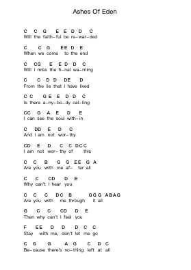 Ashes Of Eden 钢琴字母谱由 Breaking Benjamin - 编曲 Shawstuart Bergwar