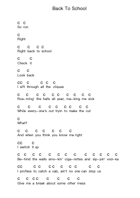 Back To School โน้ตตัวอักษรเปียโนโดย Deftones - Arr.Gailma