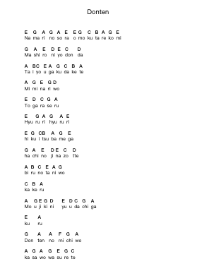 Donten Piano letter notes by DOES - Arr.Flonell