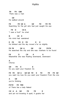 Hydra Piano letter notes by Toto - Arr.Yuledon