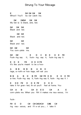 Strung To Your Ribcage पियानो पत्र नोट्स द्वारा Biffy Clyro - Arr.Tombrow Lawpaul