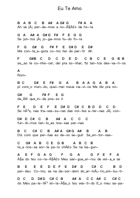 Eu Te Amo पियानो पत्र नोट्स द्वारा Chico Buarque - Arr.Calthel Chafra