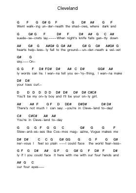 Cleveland 钢琴字母谱由 Jewel - 编曲 Sumia