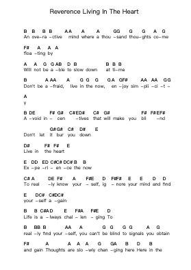 Reverence Living In The Heart Piano letter notes by Epica - Arr.Egger Daveky