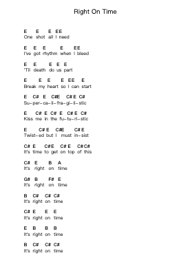 Right On Time Piano letter notes by Red Hot Chili Peppers - Arr.Louhal