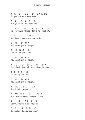 Busy Earnin Piano letter notes by Jungle - Arr.Yorktie Phisopp