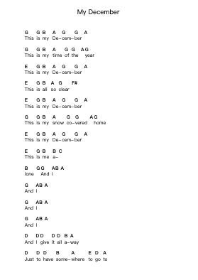 My December Piano letter notes by Linkin Park - Arr.Doulow