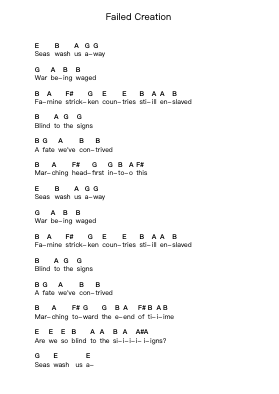Failed Creation Piano letter notes by Divine Heresy - Arr.Sherkes Dofrank