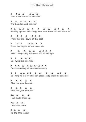 To The Threshold Piano letter notes by Hatebreed - Arr.Bivien