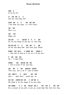 Rock Bottom 鋼琴字母譜由 Modern Baseball - 編曲 Earmay