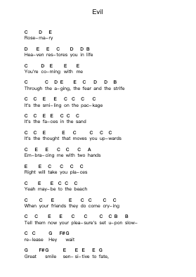Evil Piano letter notes by Interpol - Arr.Tenings