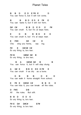 Planet Telex ملاحظات البيانو بواسطة Radiohead - ترتيب.Seange Tayfy