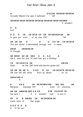 Her And I Slow Jam 2 Piano letter notes by King Gizzard & The Lizard Wizard - Arr.Groral