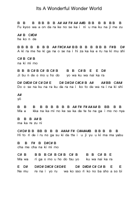 Its A Wonderful Wonder World Piano letter notes by LMC - Arr.Egbeau