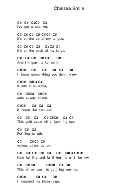 Chelsea Smile 钢琴字母谱由 Bring Me the Horizon - 编曲 Manlass
