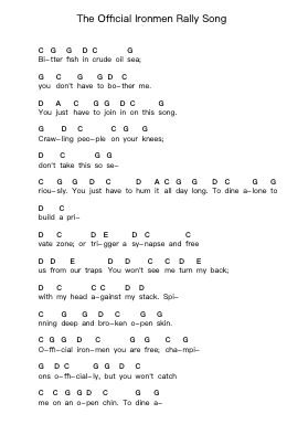 The Official Ironmen Rally Song 钢琴字母谱由 Guided by Voices - 编曲 Everkeith Abters