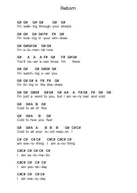 Reborn Piano letter notes by Stone Sour - Arr.Vithel