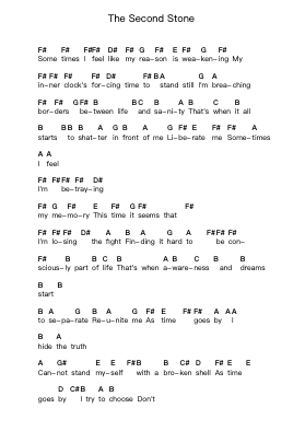 The Second Stone 鋼琴字母譜由 Epica - 編曲 Cookwebb