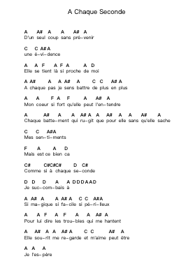 A Chaque Seconde Piano letter notes by AqME - Arr.Croftsgreg
