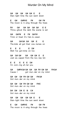 Murder On My Mind ピアノの音符 by The Lillingtons - Arr.Joeswift Mcyves