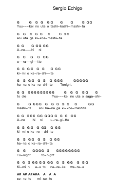 Sergio Echigo Piano letter notes by Ling tosite sigure (凛として時雨) - Arr.Egbeau