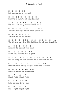 A Warriors Call Piano letter notes by Volbeat - Arr.Saske