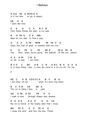 I Believe 피아노 악보 HammerFall - 편곡 Gedia