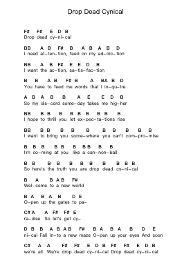 Drop Dead Cynical Ghi chú đàn piano bởi Amaranthe - Arr.Springbott Fitchblume