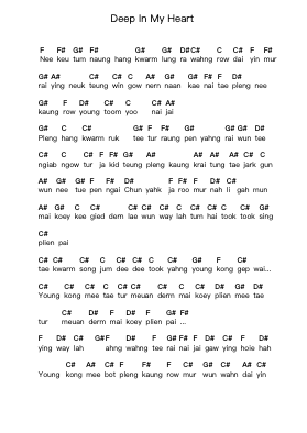 Deep In My Heart Piano letter notes by Big Ass - Arr.Rosjay Sibylgale
