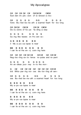 My Apocalypse Note letterarie per pianoforte di Arch Enemy - Arr.Kriso Dolclaire