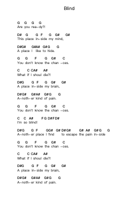 Blind 鋼琴字母譜由 Korn - 編曲 Dwightlind