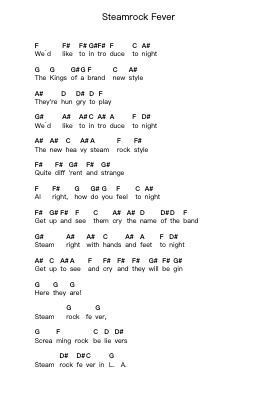 Steamrock Fever Piano letter notes by Scorpions - Arr.Swinale Reedria