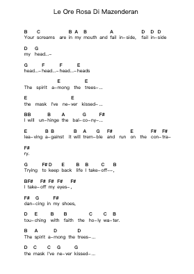 Le Ore Rosa Di Mazenderan 钢琴字母谱由 Ataraxia - 编曲 Poundnions