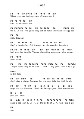 Lapd Piano letter notes by The Offspring - Arr.Bumie Dorion