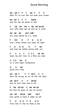 Good Morning Piano letter notes by Blackfoot - Arr.Keyjean Leighmuel