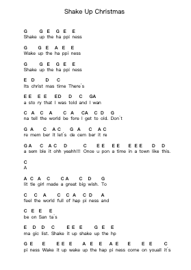 Shake Up Christmas Piano letter notes by Train - Arr.O'Neilgrey