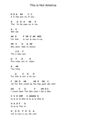 This Is Not America Notas de piano en letras por David Bowie - Arr.Pritthart