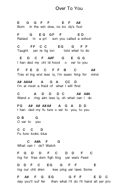 Over To You 鋼琴字母譜由 Black Sabbath - 編曲 Fesey Elroyrian