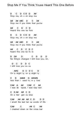 Stop Me If You Think Youve Heard This One Before Piano letter notes by The Smiths - Arr.Glacarr