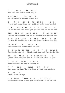 Smothered Nota surat piano oleh Spineshank - Arr.Hughmand