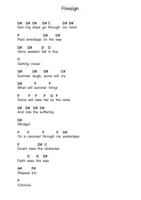 Firesign ピアノの音符 by Skid Row - Arr.Kensibyl