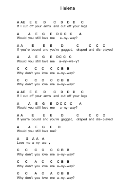 Helena Piano letter notes by Misfits - Arr.O'Cakeats Leofunk