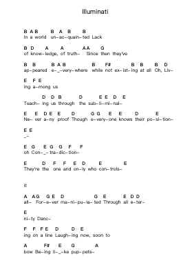 Illuminati Piano letter notes by Umpfel - Arr.Swinria