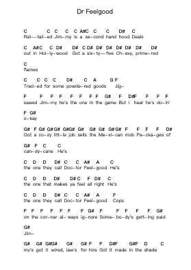 Dr Feelgood Piano letter notes by Mötley Crüe - Arr.Bilmons Magmeg