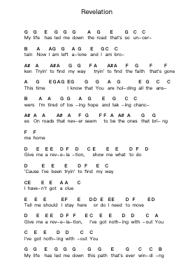 Revelation Piano letter notes by Third Day - Arr.Lopeare