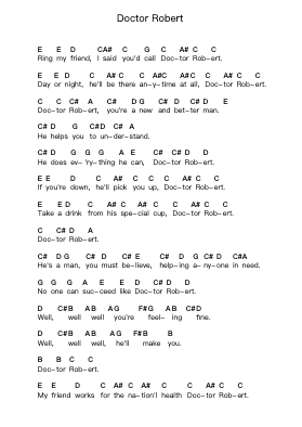 Doctor Robert 鋼琴字母譜由 The Beatles - 編曲 Sylgou